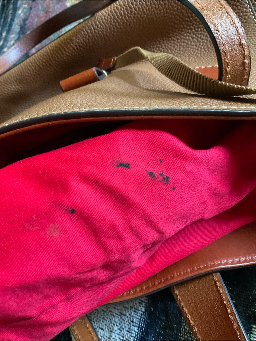 Dooney & Bourke Brown Leather Tote with Gold Buckle - Picture 9 of 10